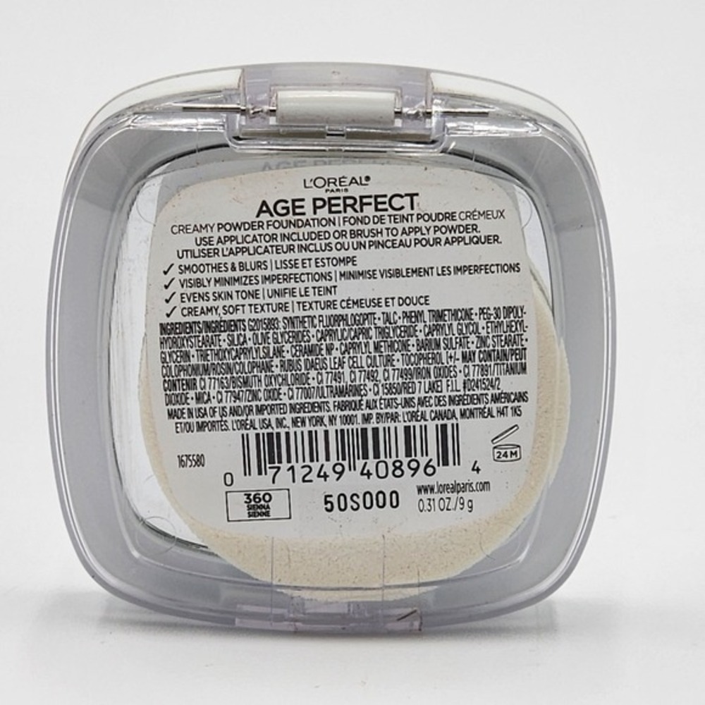 L'Oreal Paris Age Perfect Creamy Pressed Powder Foundation Sienna 360 New Sealed - Picture 3 of 3